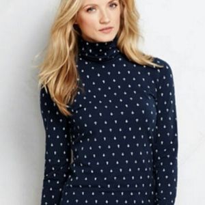 Lands End Fitted Anchor Turtleneck XS, S (2-4)